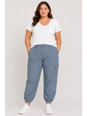 Cargo Pant Slate Blue/Gray Pants Ann Taylor LOFT Outlet Size 14